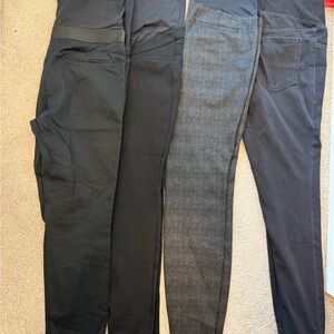 Set of four Women's Maternity Pants in Black and Gray large